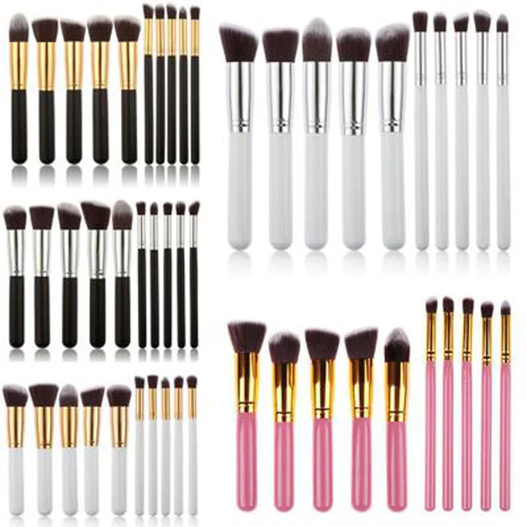 

Private Label 10 Piece Makeup Brush Set Luxury Vagan Brushes Makeup Professional, Multiple colors avalible, black, pink, white and etc