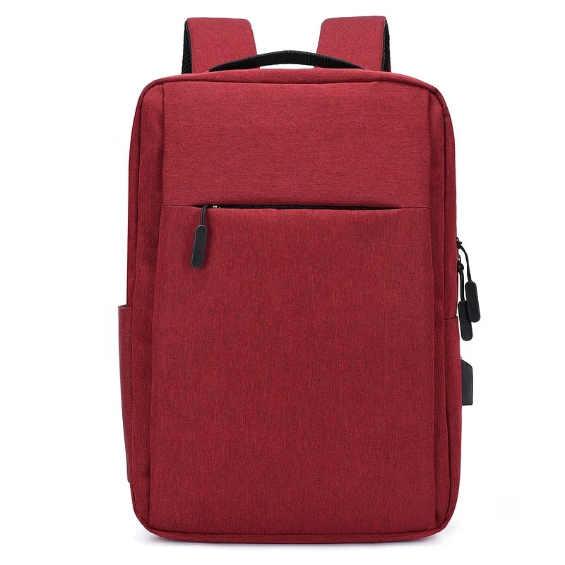 

15.5 inch Large Capacity Minimalism OEM Custom Logo Business Girl USB Charger Women Outdoor Sport Travel Men Bag Laptop Backpack, Burgundy, deep blue, black, gray