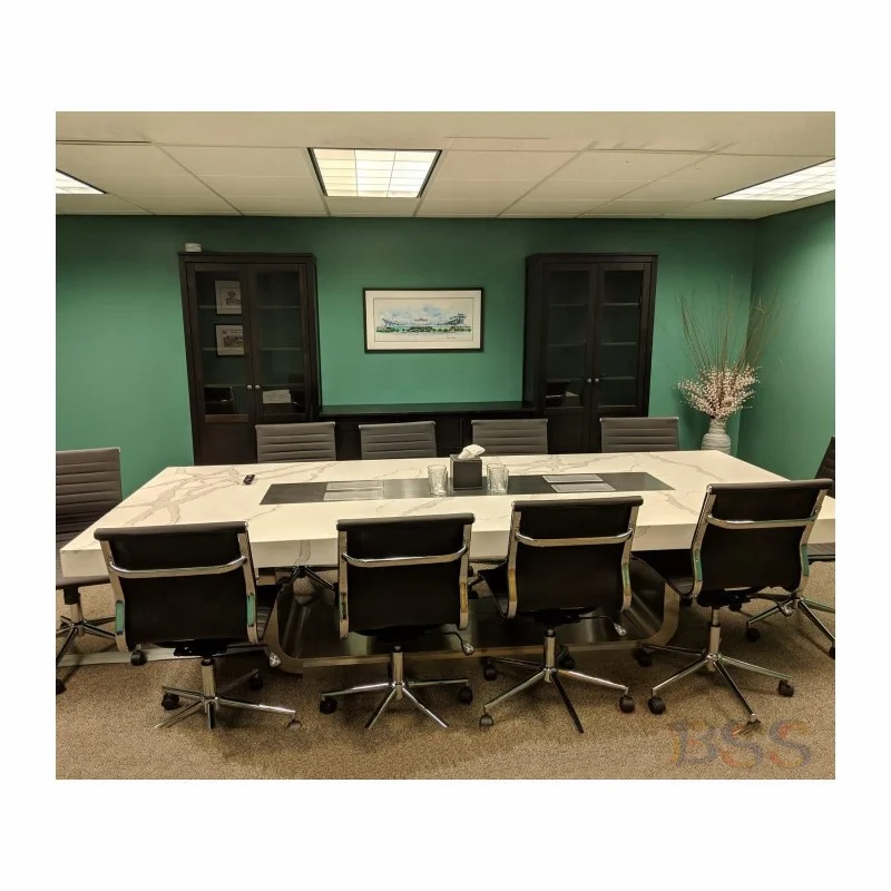
Hotel Conference Room desk and Chairs Modern Office Quartz Stone Corian Marble Top High Gloss White Conference desk and Chairs Meeting Room Table Luxury Modern Design Office Smart Small Rectangle Shape White Corian Marble Quartz Stone Top Meeting Table (62198884910)
