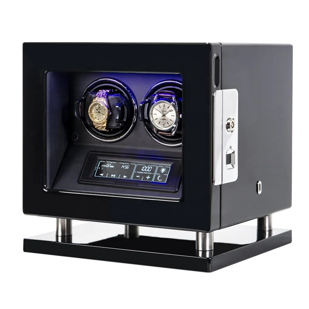 

Remote LED Control Double Fingerprint Watch Winder With Vertical Rotor Stop (YLK20-002)