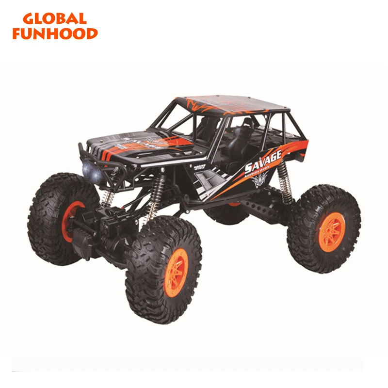 

Best Global Drone Wltoys 10428-D 1:10 Four Wheels Drive Vehicle SUV Remote Control Vehicle Toy Climbing RC Car with LED Light, Blue/orange