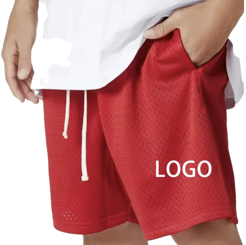 

Custom Logo Mesh Shorts Lightweight Breathable Drawstring Male Athletic Shorts