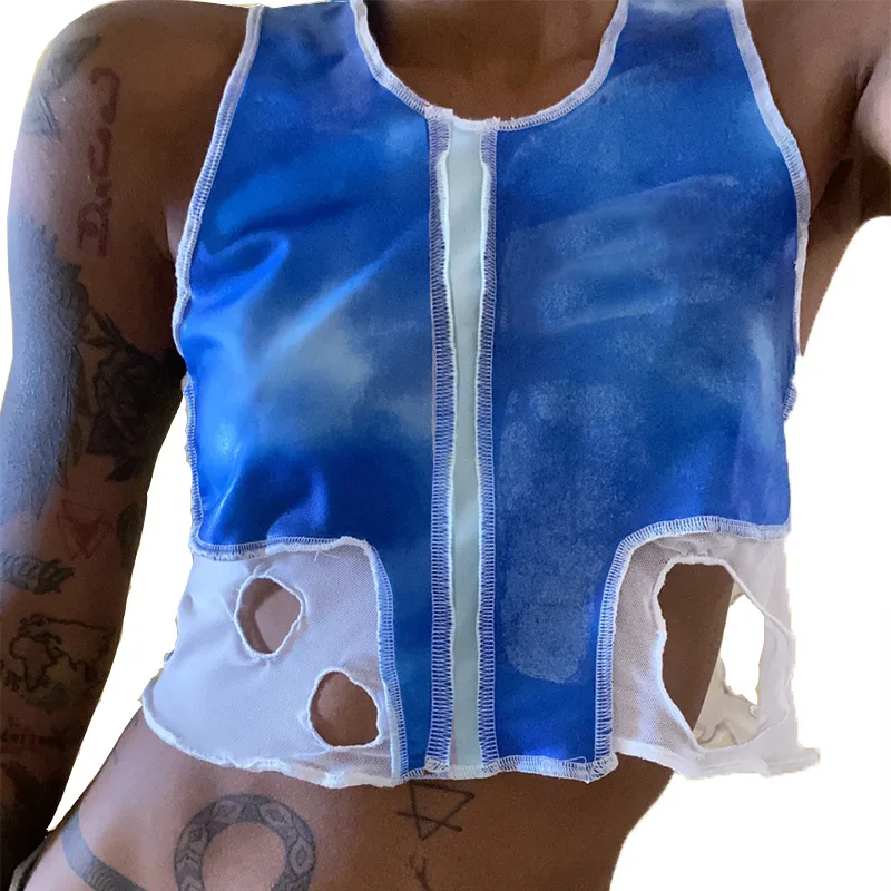 

2021 new arrivals summer collection contrast panel design women fashion sexy crop top