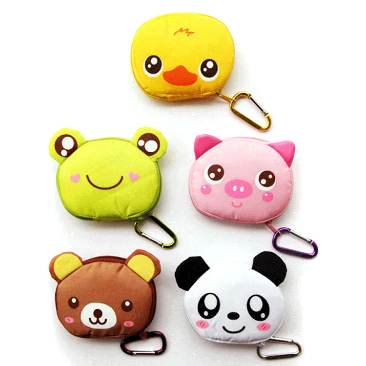 

wholesale animals cartoon reusable shopping bags folding shopping bag, Total 5 colors