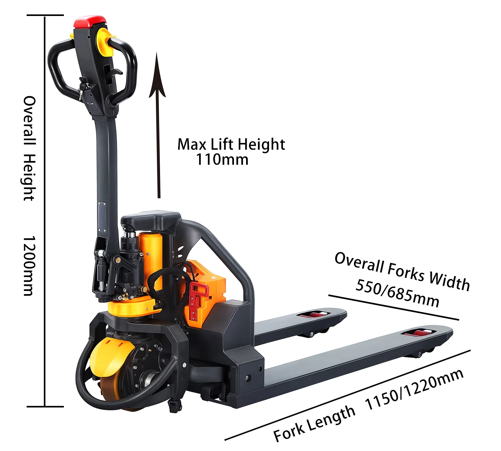 Xilin Walkie Pallet Jack 1500kg 1.5 Ton Mini Lithium Powered Electric ...