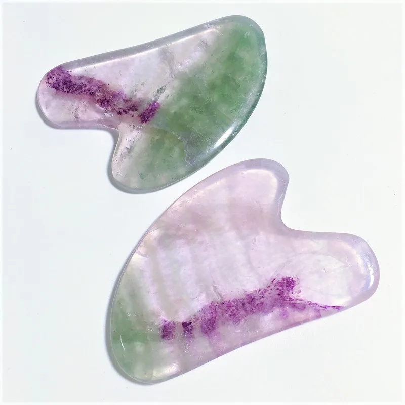 

Cheap price Fluorite Stone guasha board heart stone for healthy body