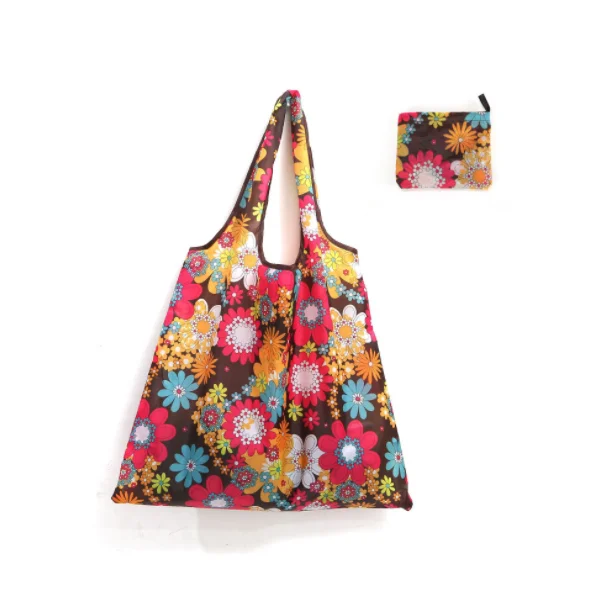 

Wholesale Fashion Eco-friendly Pouch Foldable Reusable Folding Polyester Shopping Bag, Customized color
