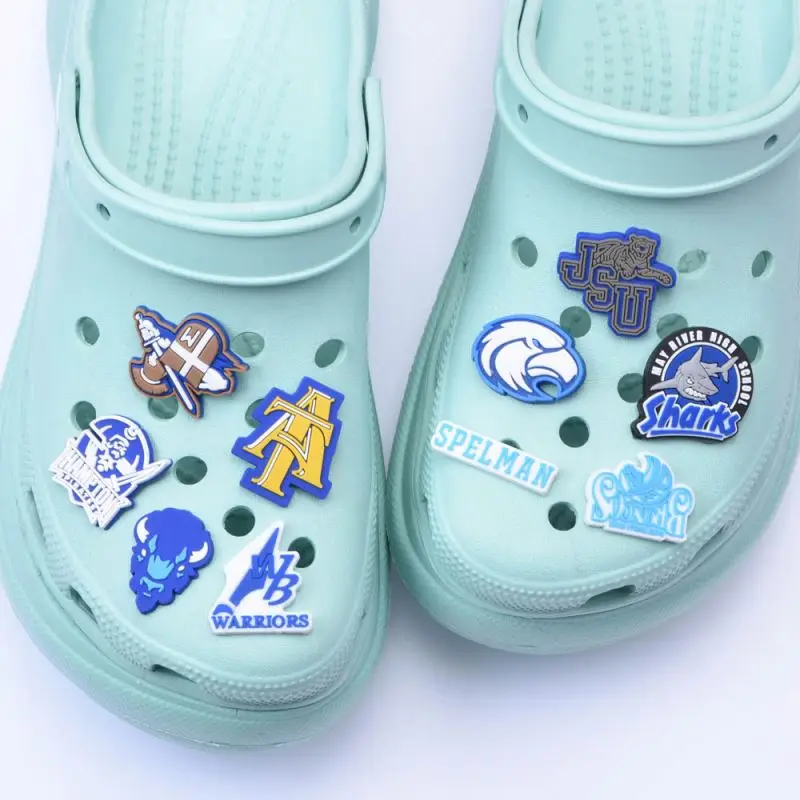 

High School University Emblem Croc shoes Charms soft pvc pins buckles for sandals decorations