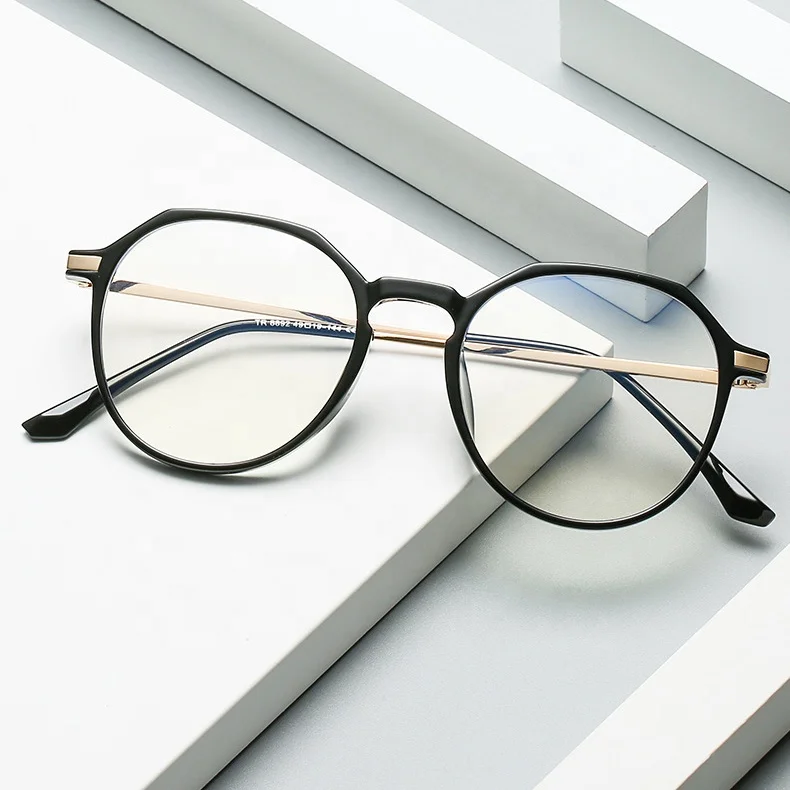 

TR90 Anti Radiation UV400 custom round metal computer oem blue light glasses/