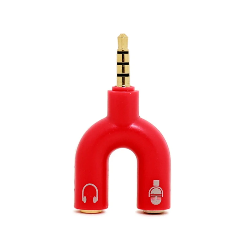 

3.5mm Splitter Stereo Plug U-shape Stereo Audio Mic & Headphone Earphone Splitter Adapters for Smartphone MP3 MP4 Player