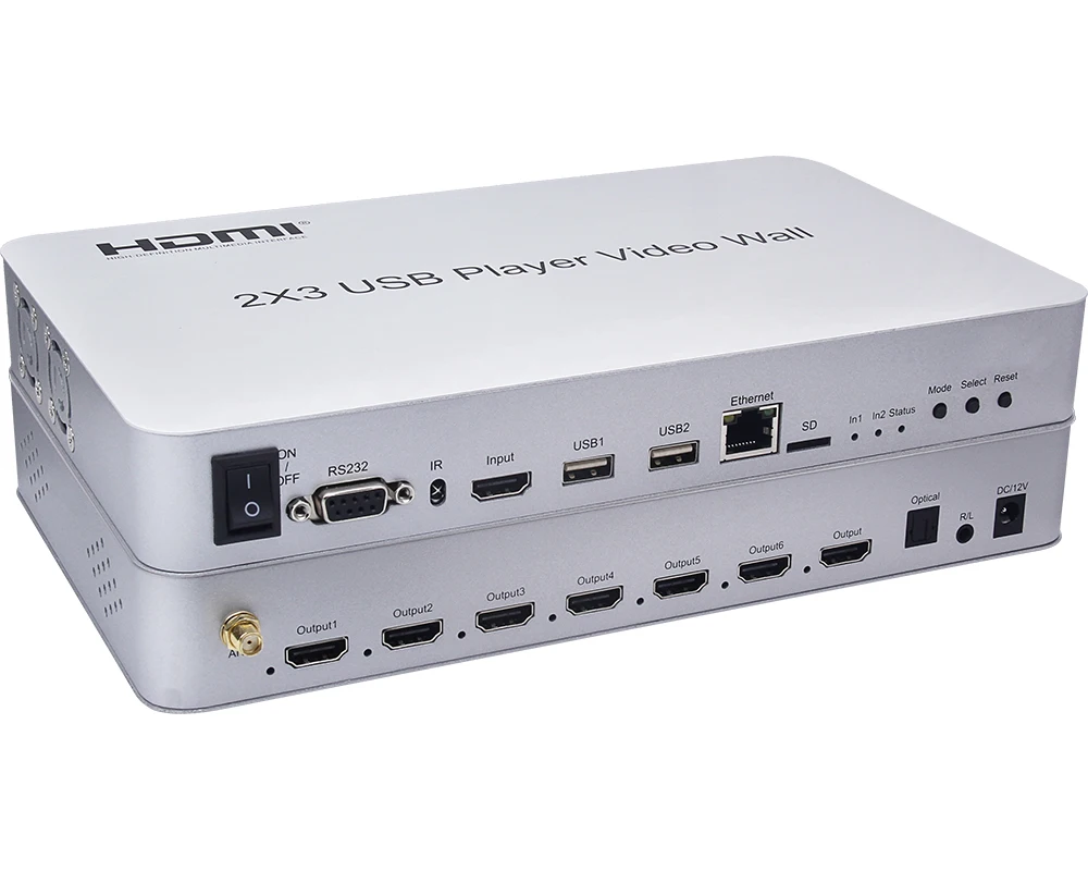 

Video splicing controller HDMI image processing video splicer 2*3 TV splicing, Black