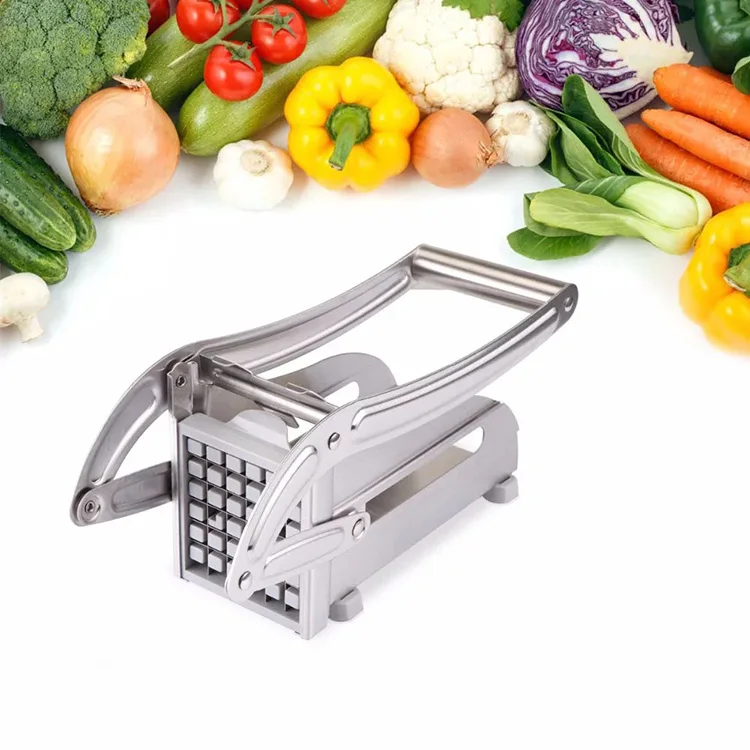 

Stainless steel Potato cutter French fry cutter carrot/ cucumber/ potato slicer, Silver