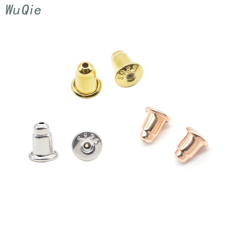 

Wuqie Silver 925 Jewelry Findings Bullet Style Earrings Back Stopper for Jewelry Making Accessories