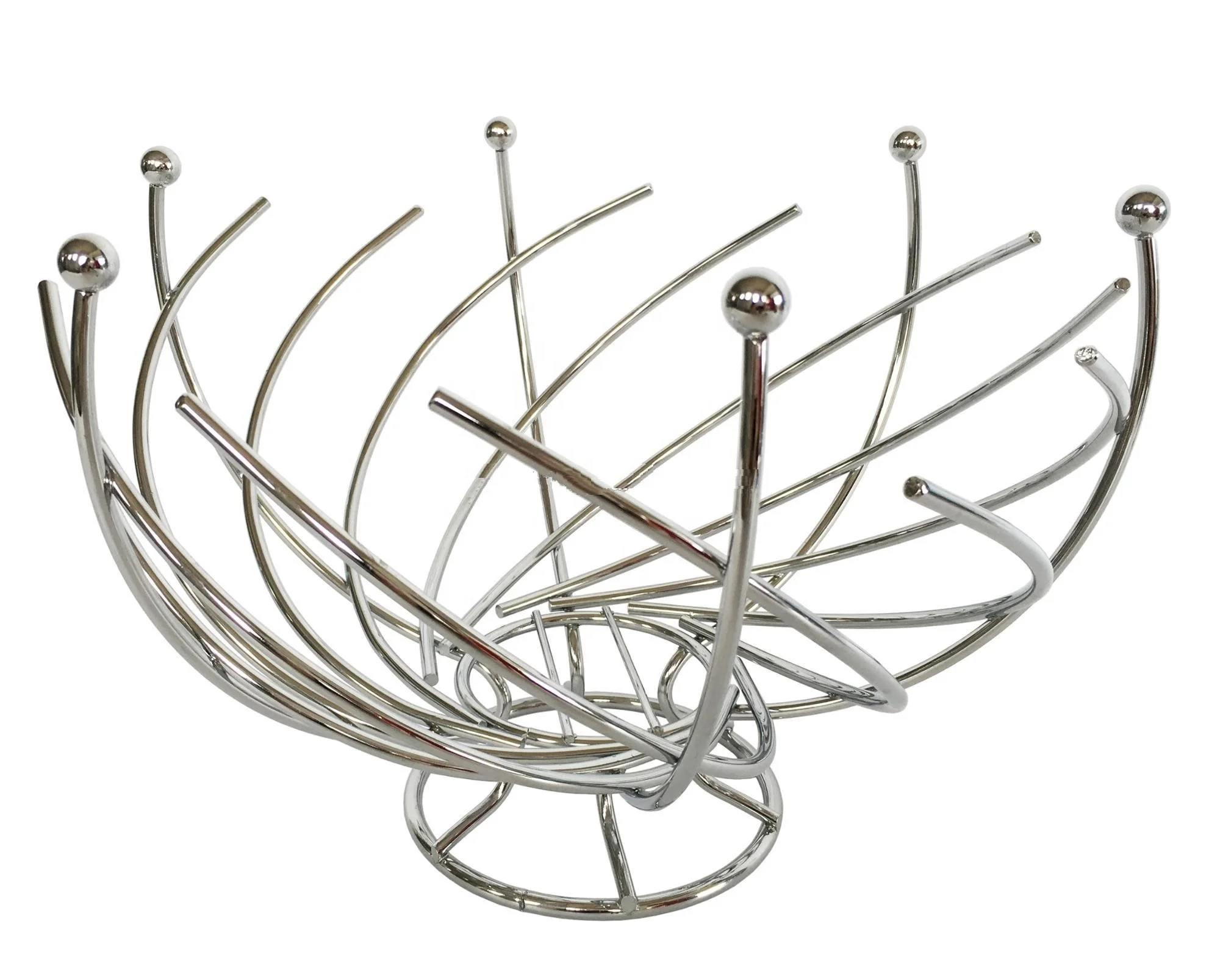 

Metal wire Fruit Bread basket with net cover Fruit basket with hollow wire