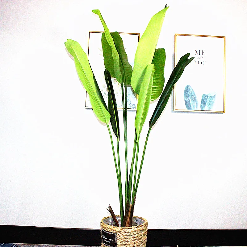 
High-end product quality goods new technology artificial traveler banana tree potted bonsai plant real touch highlight leaf 