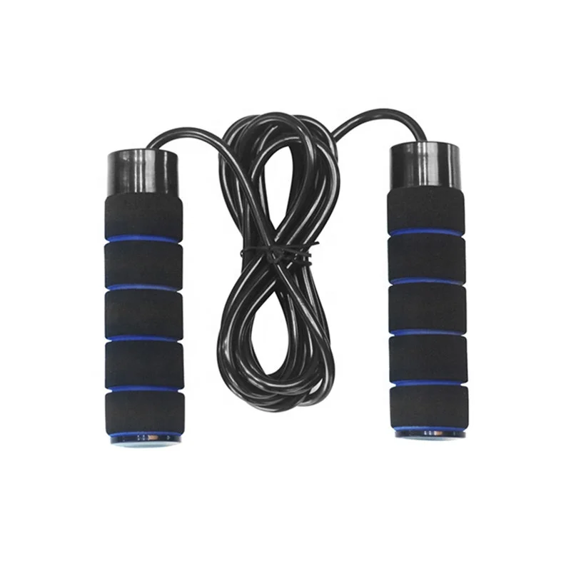 

Chinese Professional Gym Training Exercise Heavy PVC Popular Custom Logo Adjustable Fitness Bearing Weighted Skipping Jump Rope, Black+red,black+blue