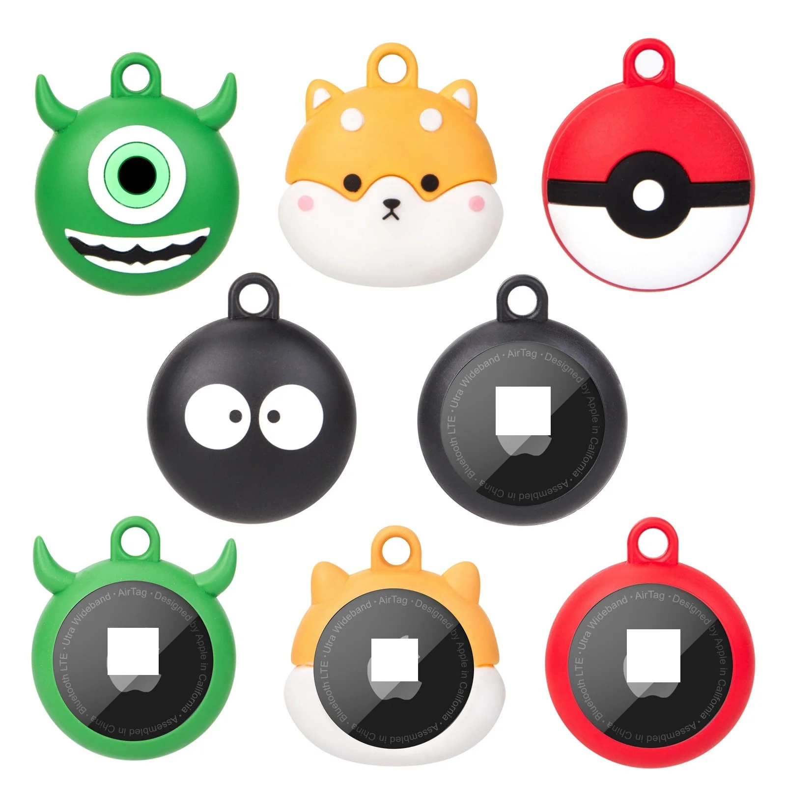 

for Airtag Case Anime Monster Inc University Mike Pokemon Pokeball Keychian GPS locator Tracker