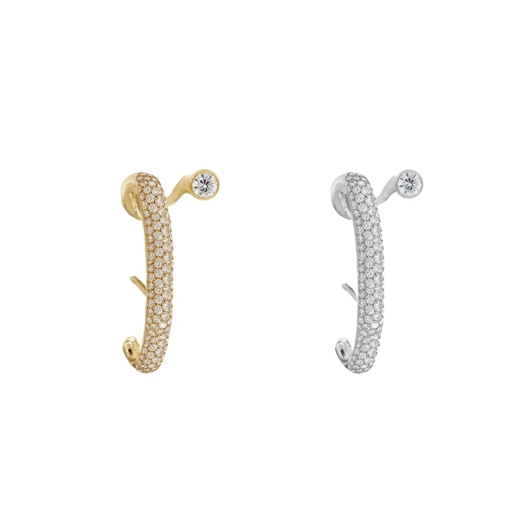 

New Listing Ear Hook Twisted Heap Cheap Trendy Diamond Earrings Wholesale