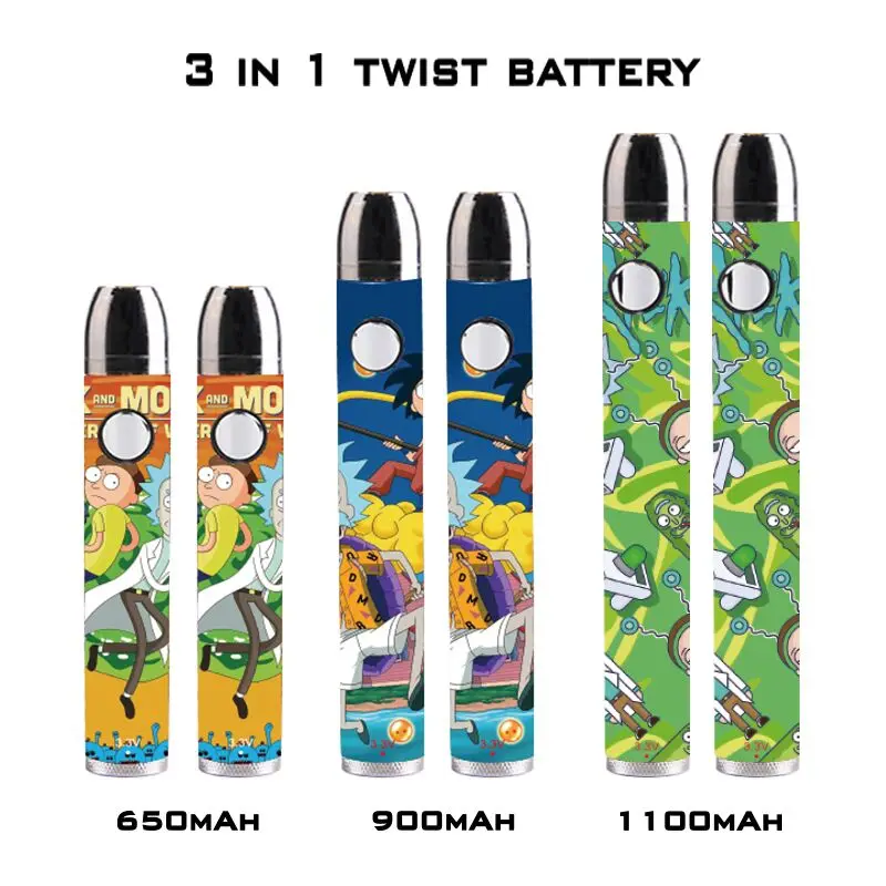 

2020 Top selling 350mah/650mah/900mah/1100mah/1300mah adjustable voltage preheat twist c b d battery 3 in 1 kit