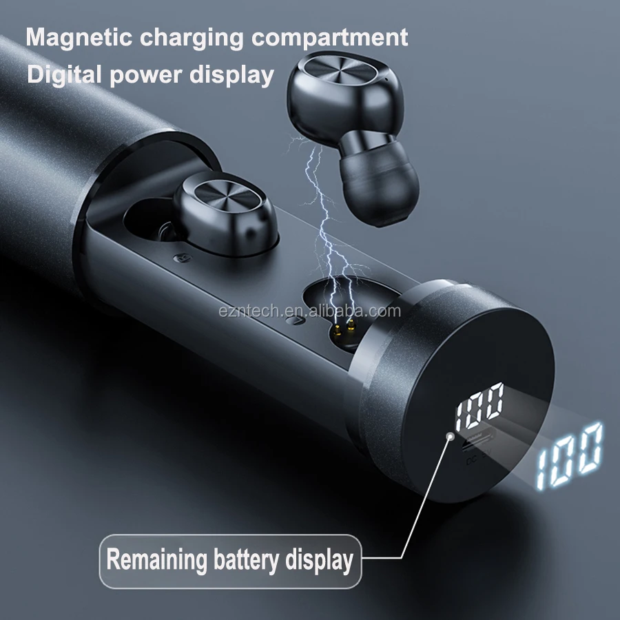 TWS B9 Stereo Headphone Foldable Tube Matte Metal Texture Mini TWS 5.0 Earphone Headset True Wireless Earbuds - ANKUX.COM