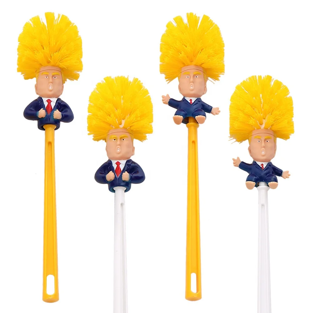 

2021 New Design Cheap Trump Toilet Brush Cleaning Brush Daily Bathroom Cleaning Plastic Hand Accept OEM All-season Changeable, As picture or custom