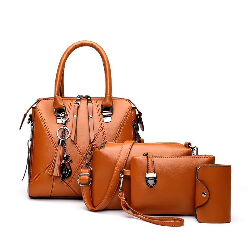 

new Korean women's bag four-piece set with simple single-shoulder bag handbag set set of bag