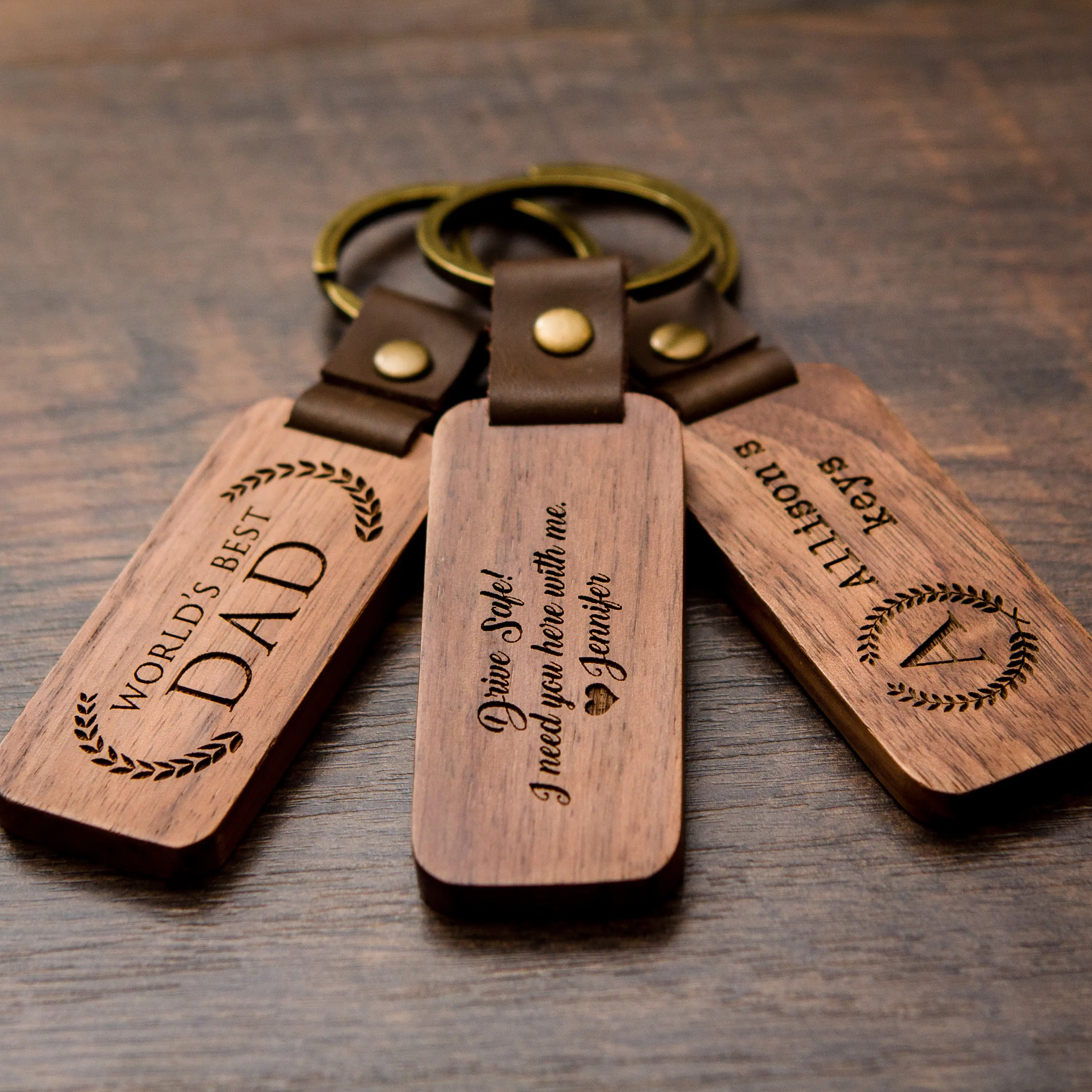 

Wooden Keychain Blank Handcrafted Wooden Craft Solid Wood Key Holder, Natural