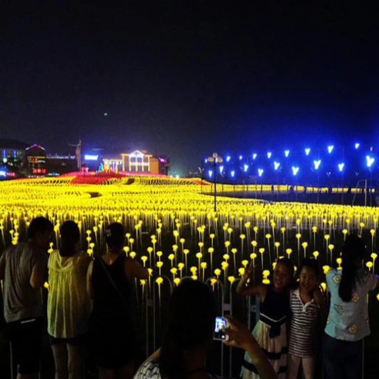 
Square landscape rose wheat ear flower sea light led outdoor waterproof wheat ear rose flower string holiday lighting 