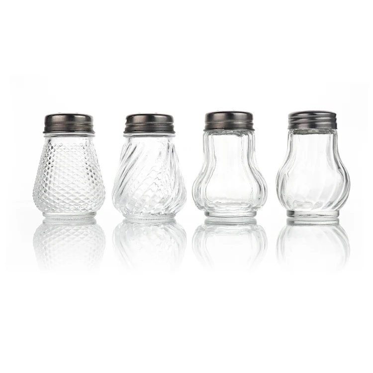 

Wholesale Kitchen 50ML Clear Herb Storage Container Glass Spice Jar Set For Salt Pepper With Lid
