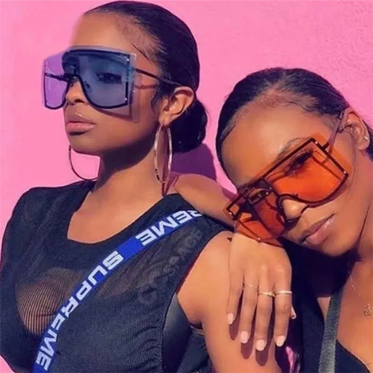 

Oversized Designer Shield Sun Glasses Fashion Women Shades Meless Sunglasses Unique, Picture shows