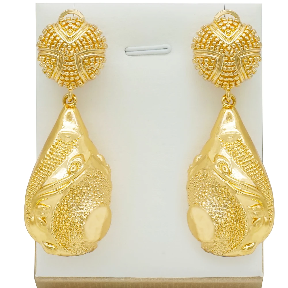 

Dubai earring fashion Brazilian gold plated earrings 2020 women party Z469