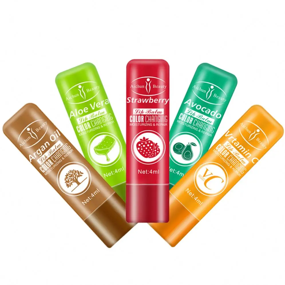 

Private Label Long-lasting Organic Moisturizing Avocado Color Changing Lip Balm, 5 colors