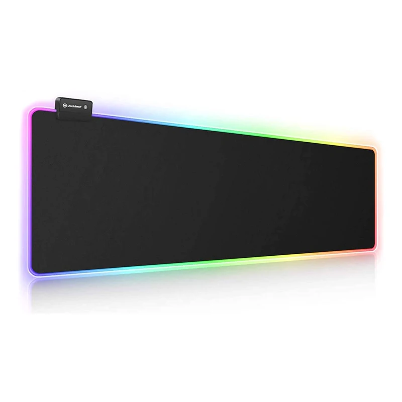 

OEM RGB Gaming Mouse Pad UtechSmart Large Extended Soft Led Mouse Mat with 14 Lighting Modes 2 Brightness Levels, Balck