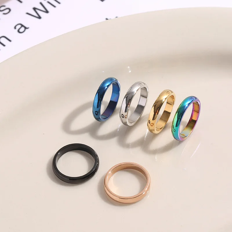 

Sandro Trendy Rings Wholesale Fashion Titanium Stainless Steel Finger Light Ring Women Men Solid Gold Rings for Lady Girl