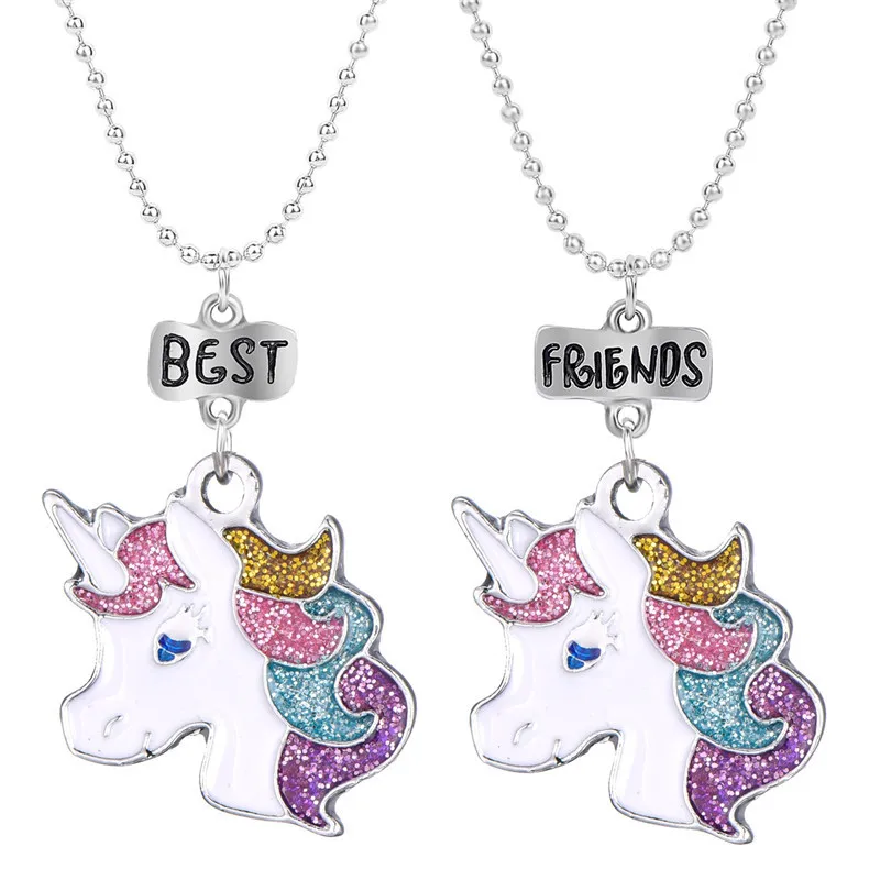 

Licorne Children's Cartoon Necklace Female Colour Pony BFF Friend Pendant