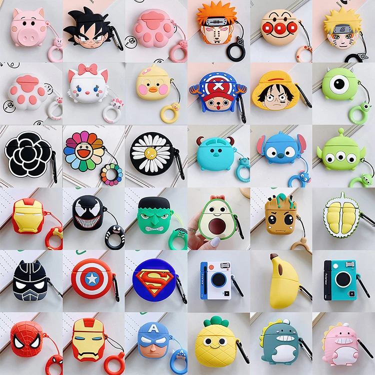 

300 styles Cute Characters For Airpod Regular For Apple Airpods Case 3D Cartoon Cover, Multi colors