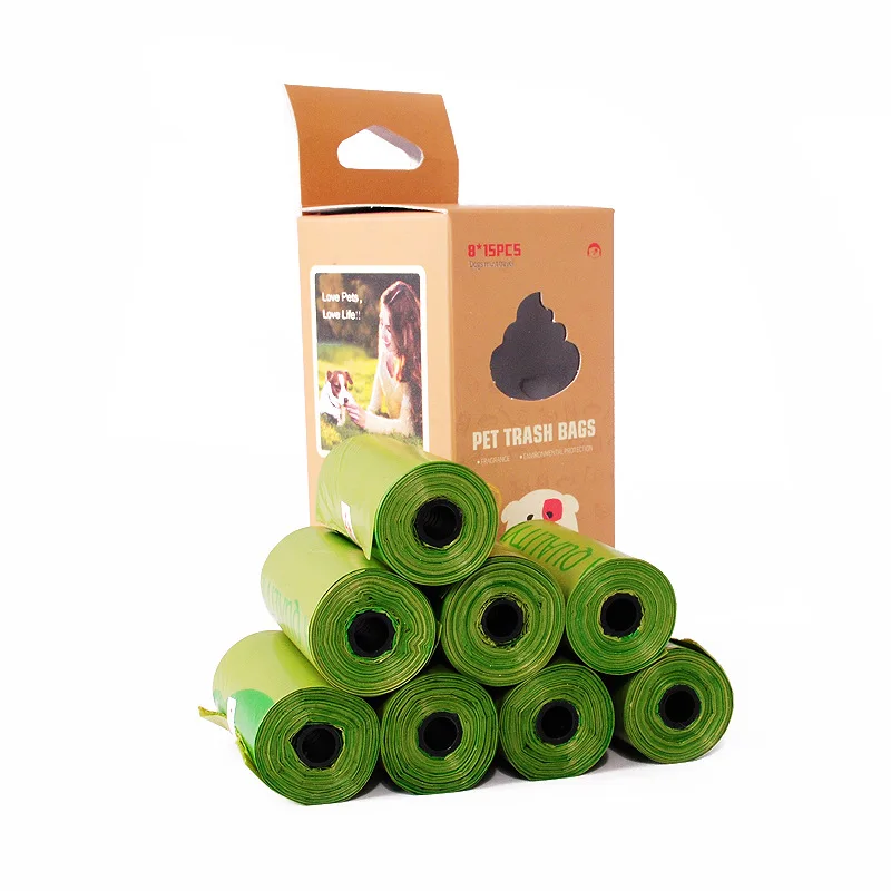 

Eco friendly disposable green large hdpe cornstarch poop bags, Green/yellow/white or custom