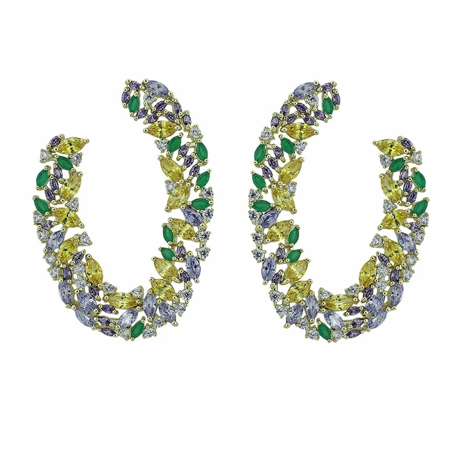 

earring-267 Xuping fashion jewelry beautiful earring, 14K gold color copper alloy stud earrings for women