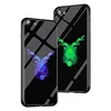 Factory Wholesale Luminous Tempered Glass Phone Case For Iphone 7PLUS Shell For Apple iPhone 8 Back Cover