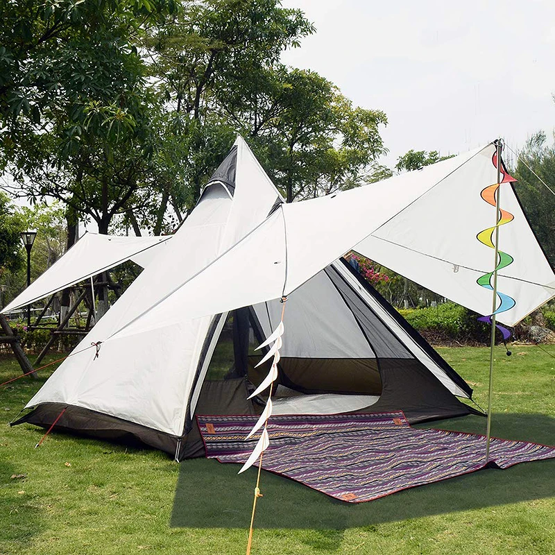 

4 Person Family Tipi Teepee luxury Tent kids canvas tents camping outdoor waterproof