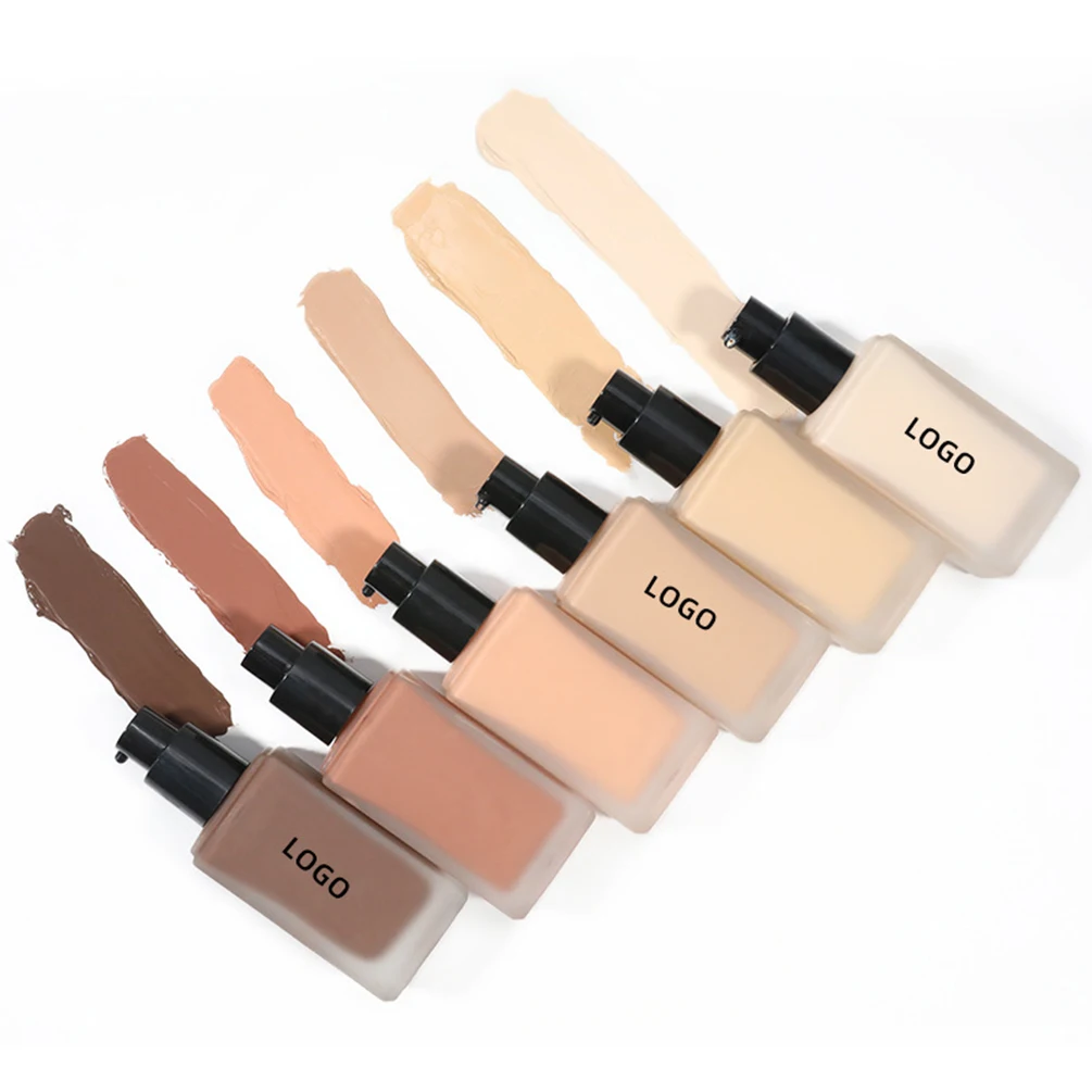 

Private Label Liquid Foundation Cream 18-color Oil Control Custom Logo Concealer Bulk Makeup 30ml Free Shipping Materials