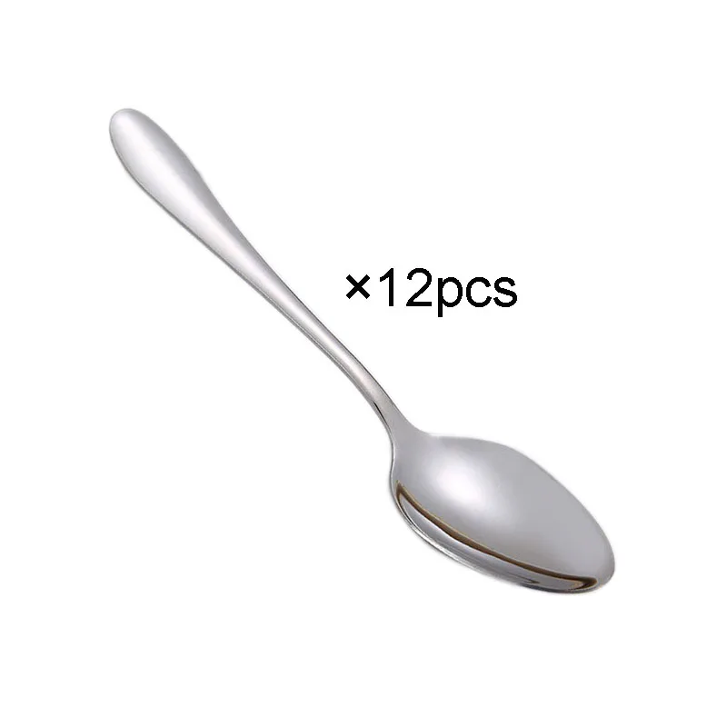 

12 Pieces 8" Stainless Steel Table Dinner Spoon, Sliverware Dishwasher Safe Customize Logo, Natural/gold/copper/black/rainbow