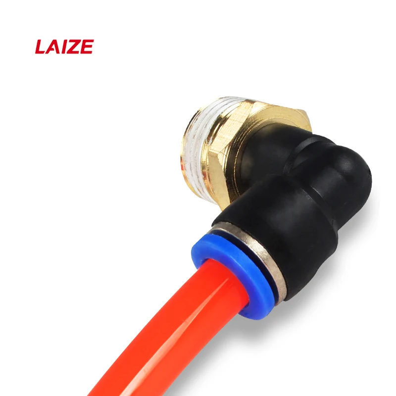 

PL one touch threaded elbow brass and plastic pipe connector and pneumatic fitting