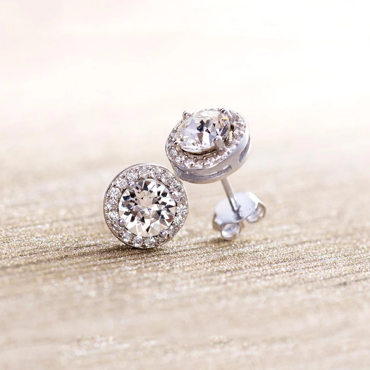 

WSYEAR Fashion Square Round Zircon Women Small Stud Earrings With Clear Stone Silver Gold Rose Gold Color Girl Earring, Gold,rose gold,silver