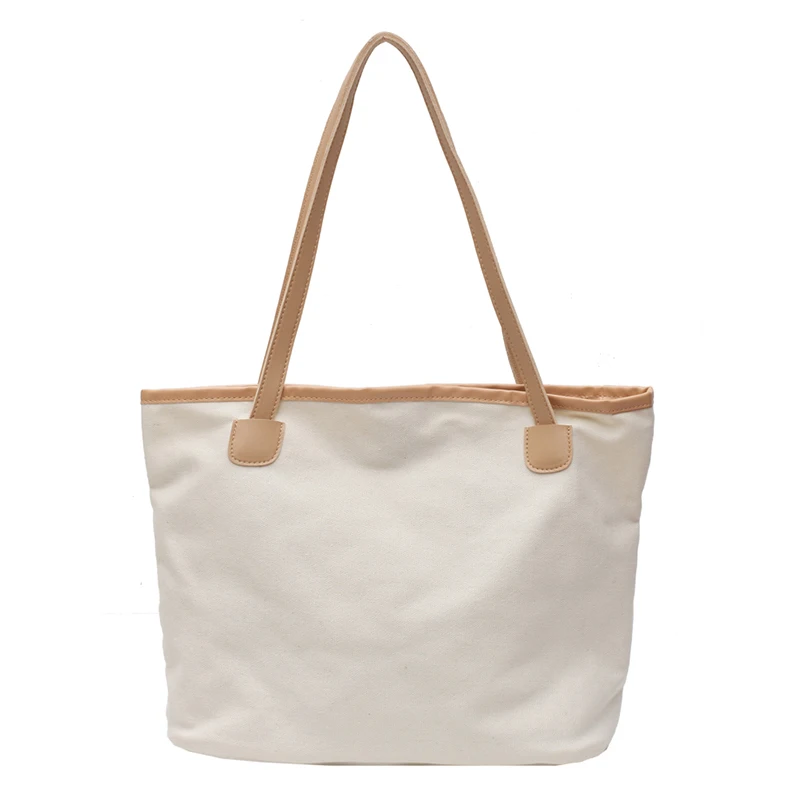 

New product hot sale women inclined shoulder bag preppy style handbag youth popular shopping tote canvas bag