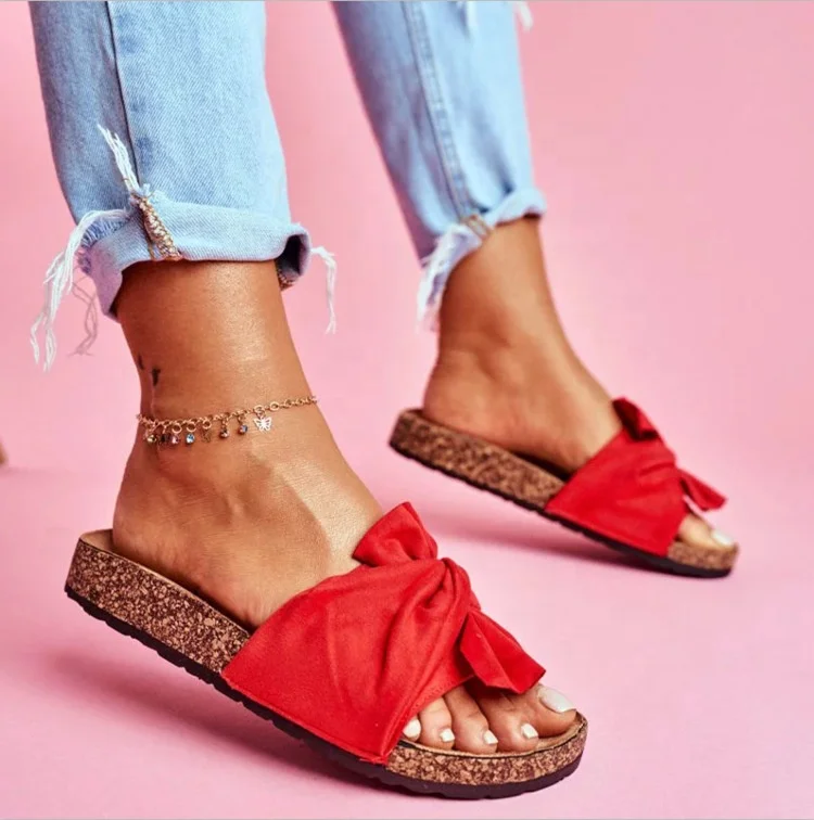 

Bow Slippers Women Open Toe Platform Sandals Women Shoes Plus Size Slippers, Picture