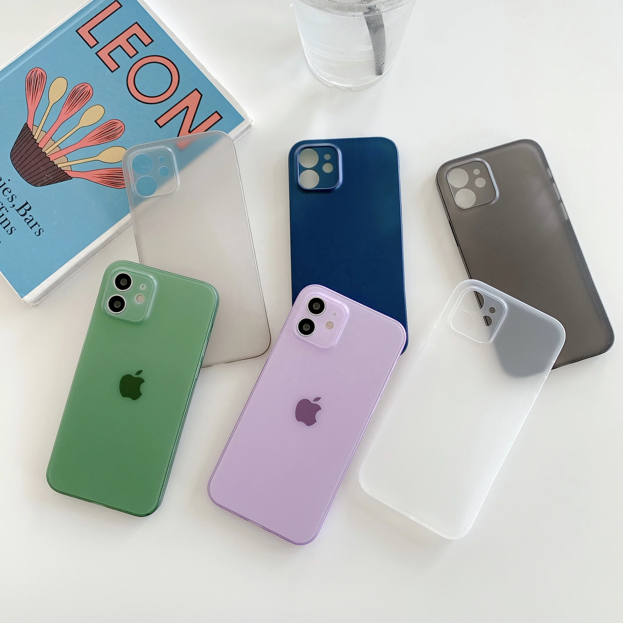 

Custom PP Matte Clear Case Camera Full Cover Candy Color Transparent Cellphone Cover For iPhone 12/12 Mini, Multi colors