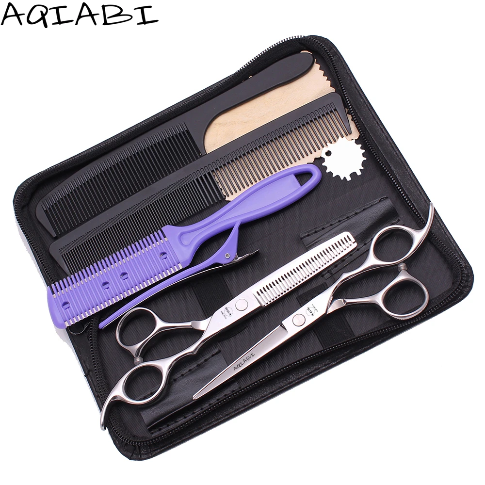 

Scissors Hair Professional 5.5" 6'' AQIABI Hair Cutting Scissors Thinning Shears Barber Scissors A1006-A, Shiny