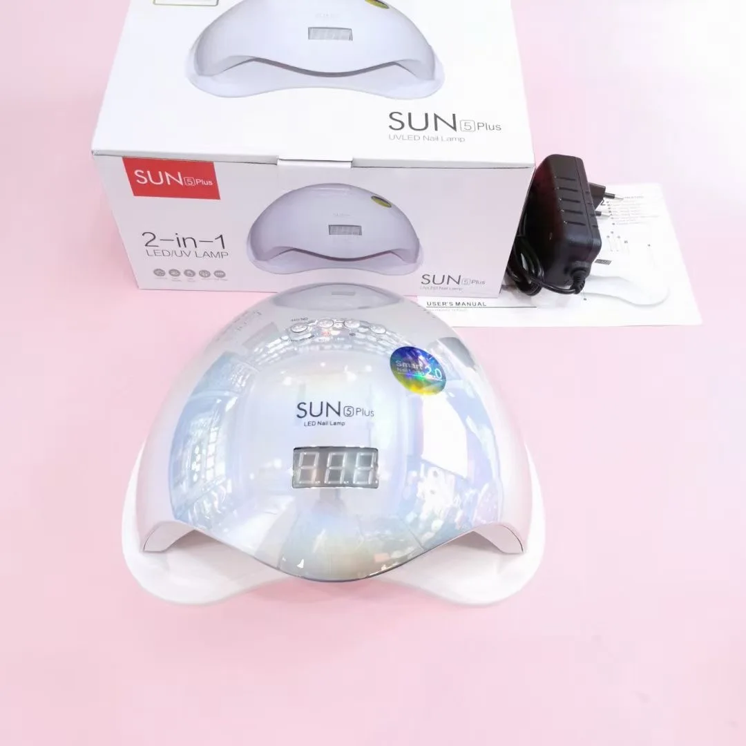 

Dazzling colorful Sun5 Plus 48W Manicure Machine UV LED Nail Lamp with LCD Timer Setting for both Hands Feet nail, Photo