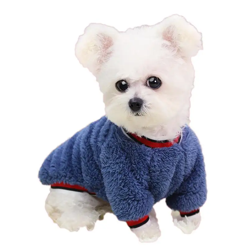 

blue sherpa fleece embroidery 2 legs small dog cloth